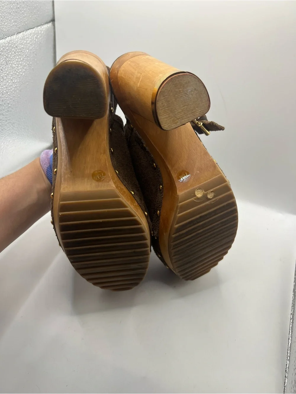 Tory Burch Brown Suede Brayden Slingback Clogs